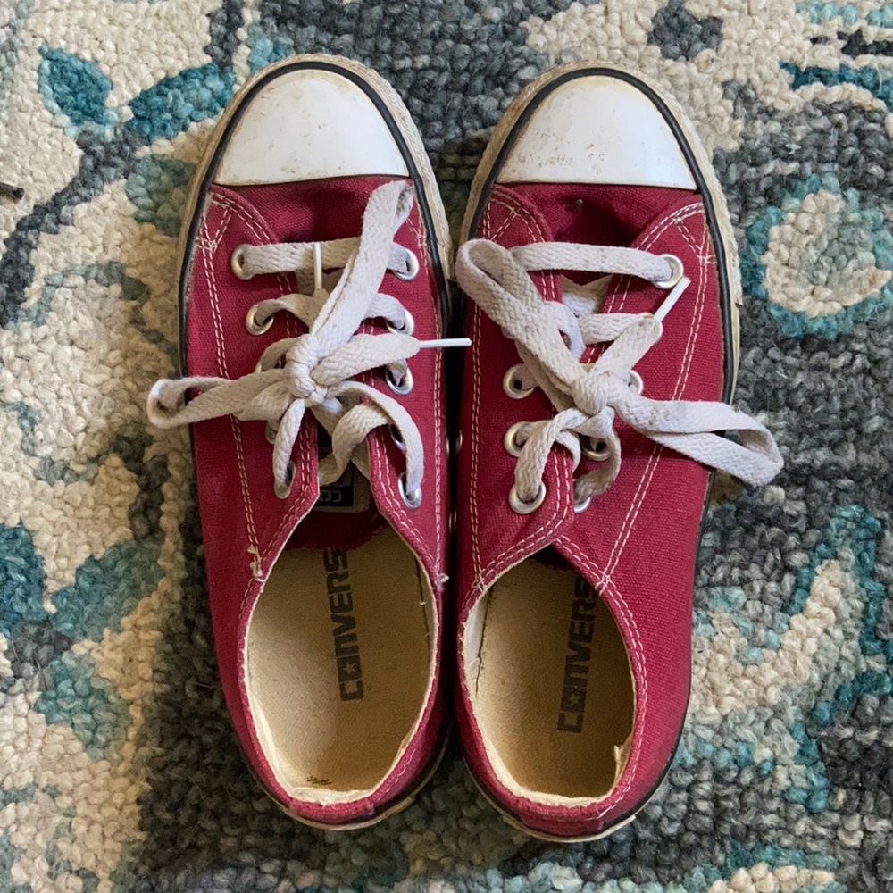 Red converse sneakers